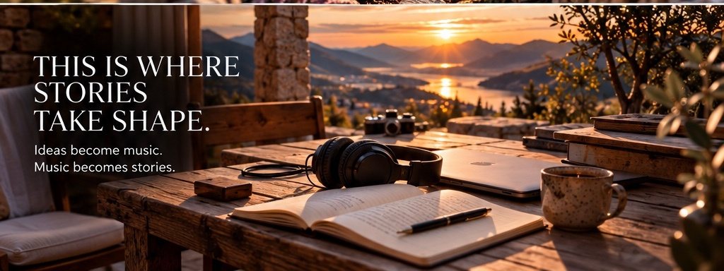 04 — This Is Where Stories Take Shape. Ideas become music. Music becomes stories.